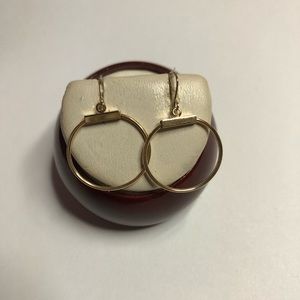 Circle Dangle Earrings 10k Yellow Gold